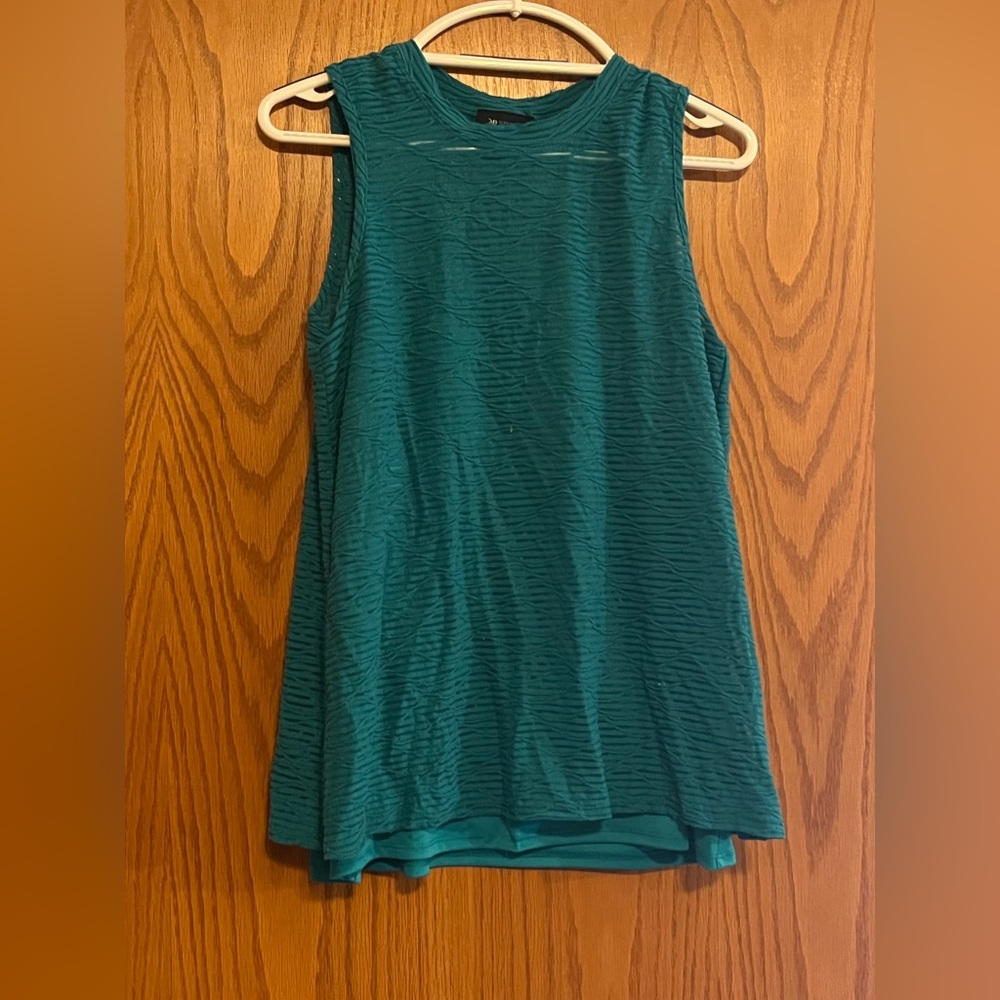 Turquoise tank top blouse from AB STUDIO. Size XL, polyester and spandex